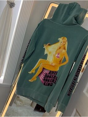 Anti Social Social Club Teal real Barbie hoodie. #Rare Worn once.